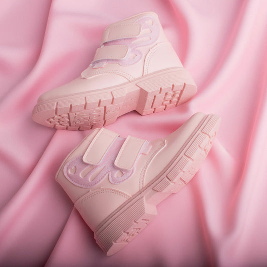 Bota Infantil Menina Kidy Fashion Baby Nude Tiras Aderentes e Palmilha EVA