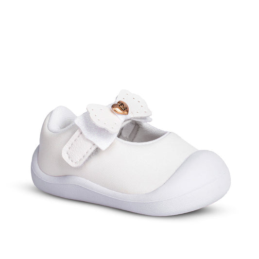 Tênis Sapatilha Infantil menina Kidy Branco Primeiros Passos Batizado