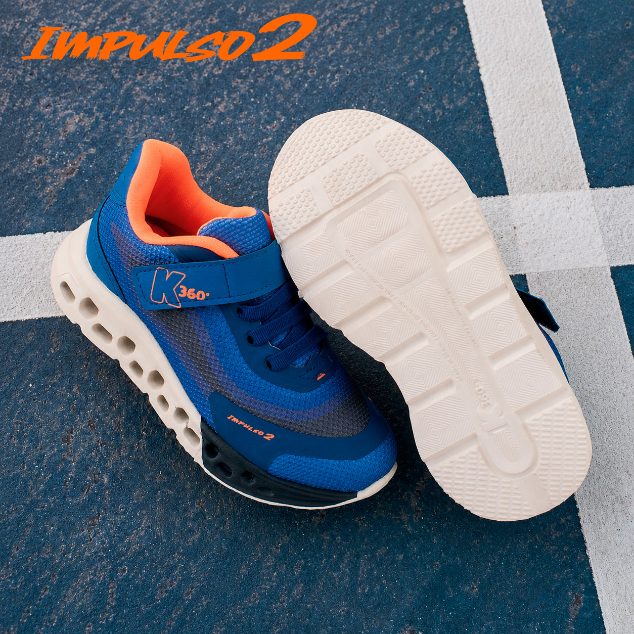 Tênis Infantil Menino Kidy K360 Impulso 2 Azul Conforto