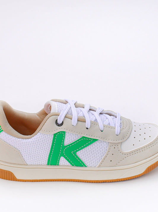 TÊNIS MENINO K360 CASUAL CONFORTO NATURAL/BRANCO/VERDE