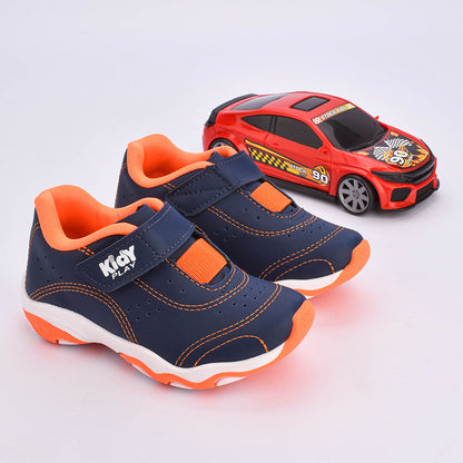 TÊNIS MENINO KIDY PLAY RESPITEC MARINHO/LARANJA NEON