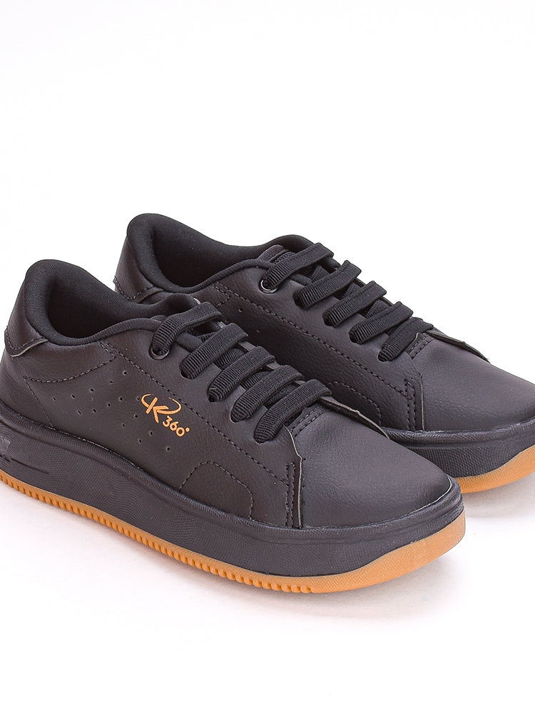 Tênis Casual Infantil Masculino Kidy Respitec Cadarço Preto