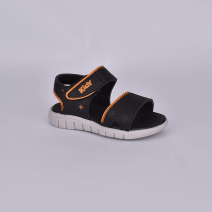 SANDALIA PAPETE INFANTIL MENINO KIDY TOYS PRETO/LARANJA