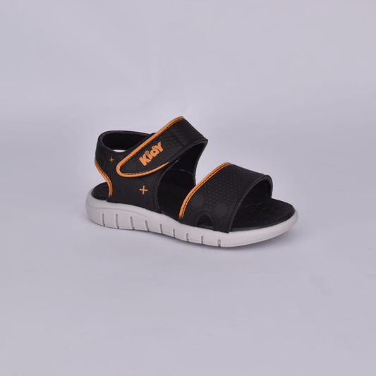 SANDALIA PAPETE INFANTIL MENINO KIDY TOYS PRETO/LARANJA