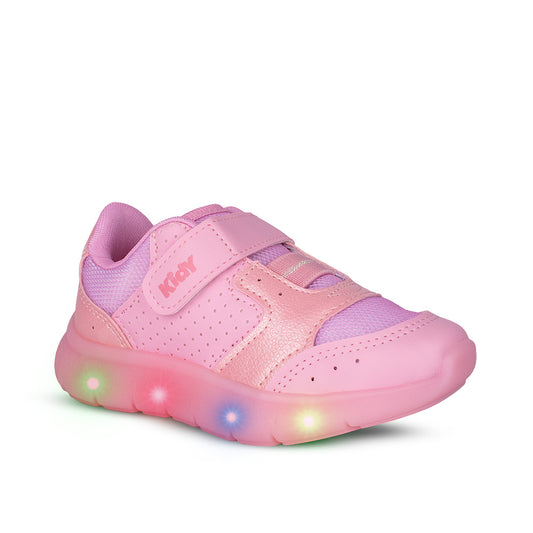 Tênis Infantil Menina Kidy Flex Light Rosa com Pisca Pisca Diversão e Conforto