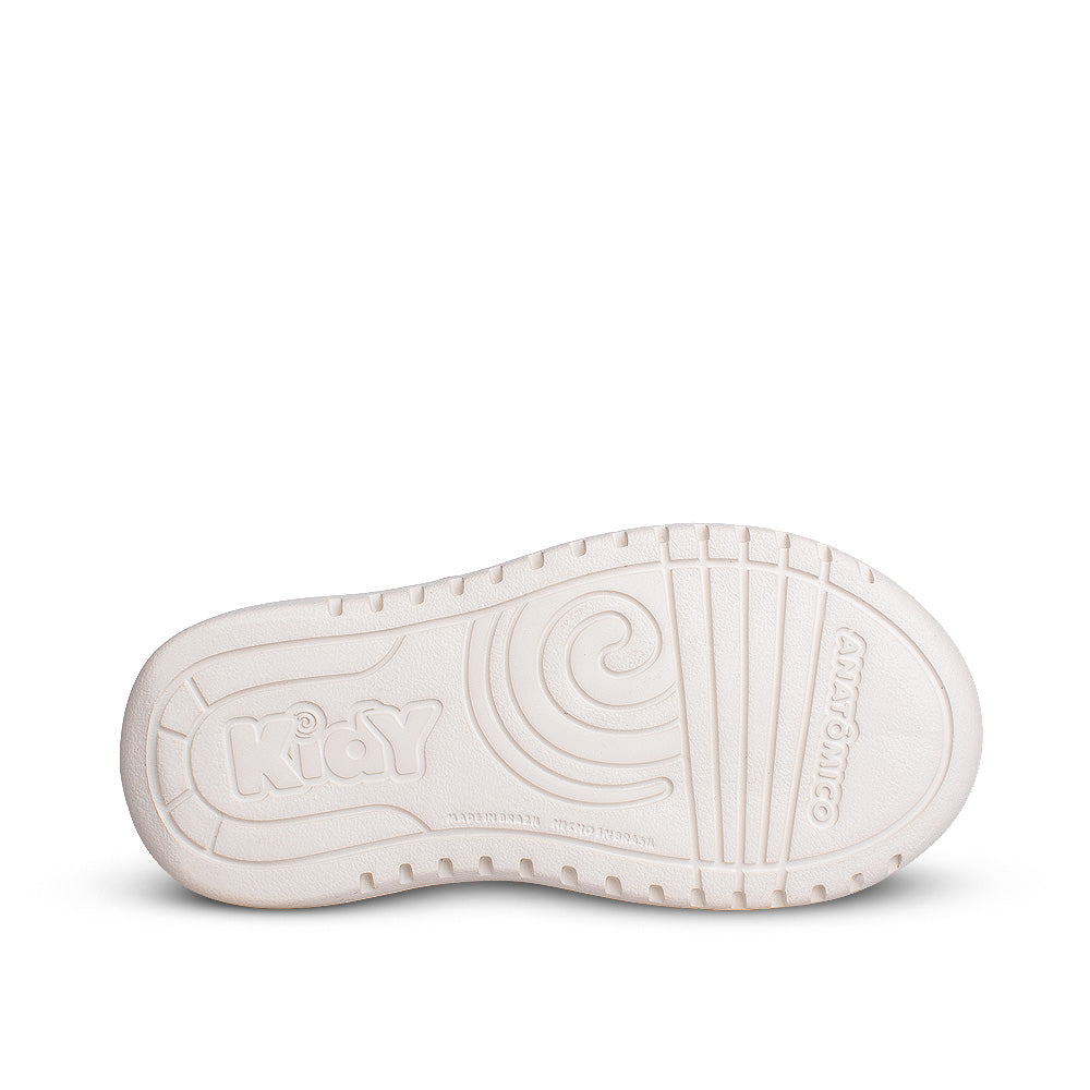 Tênis Infantil Kidy Soft Off White e Rosa Casual Leve Macio