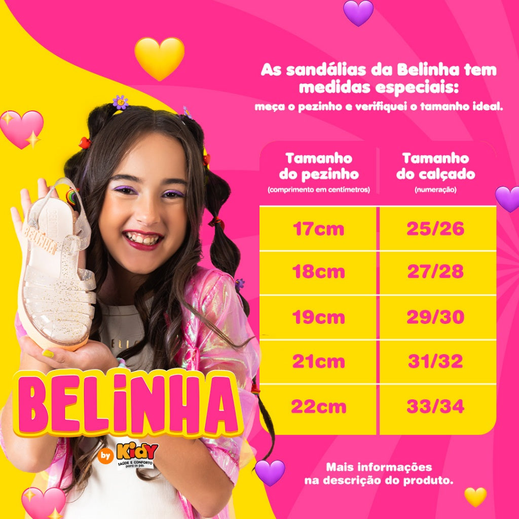 Sandália Infantil Menina Kidy Belinha Gloss Brilhante Pêssego Confortável