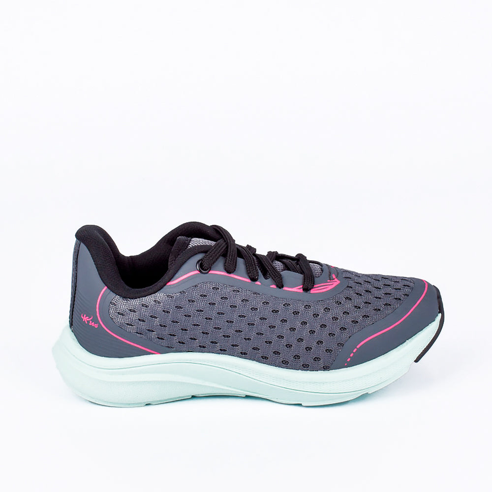 Tênis Infantil K360 2 Esportivo Grafite e Verde Água - Conforto e Amortecimento