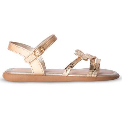 Sandália Kidy Cristal Ouro com Acessório de Cabelo