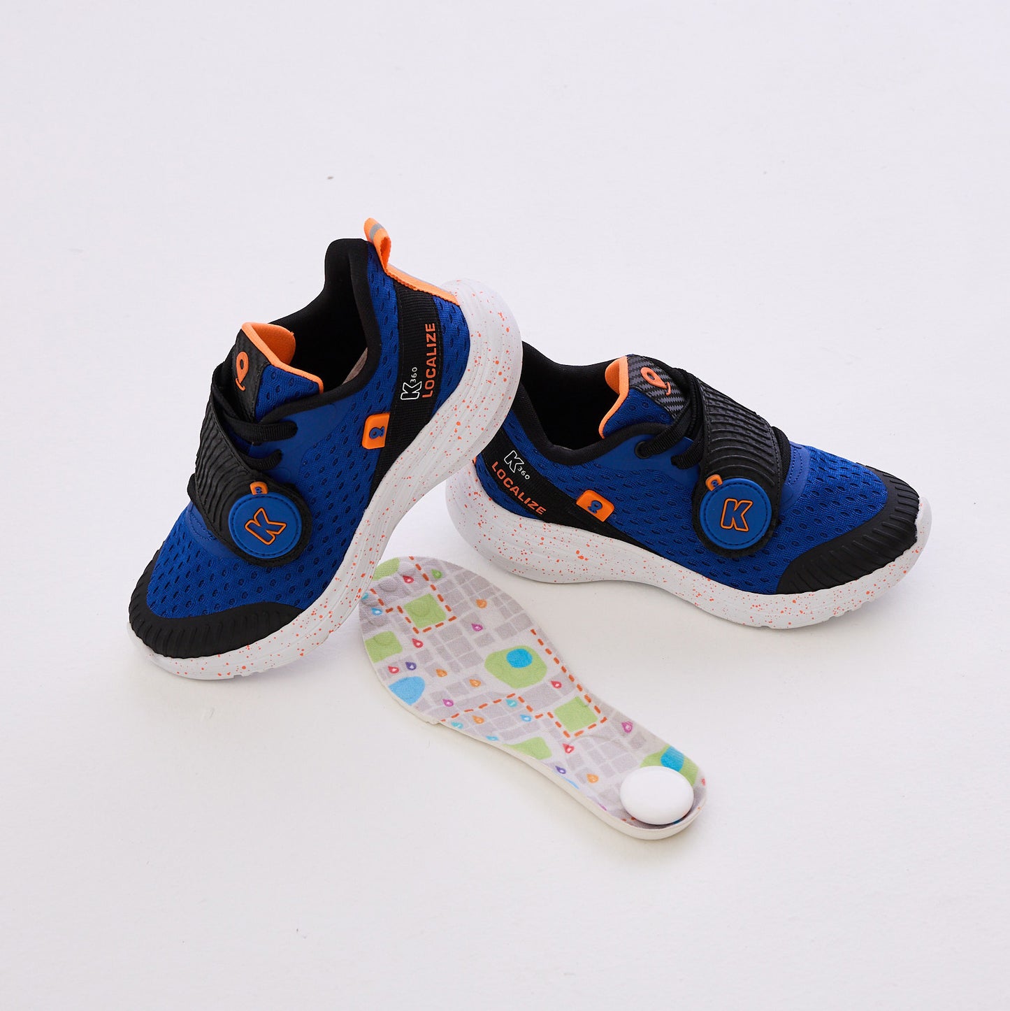 Pré-Venda - Tênis Infantil Menino Kidy Nuvem Localize Azul Royal e Preto - Com CHip Localizador