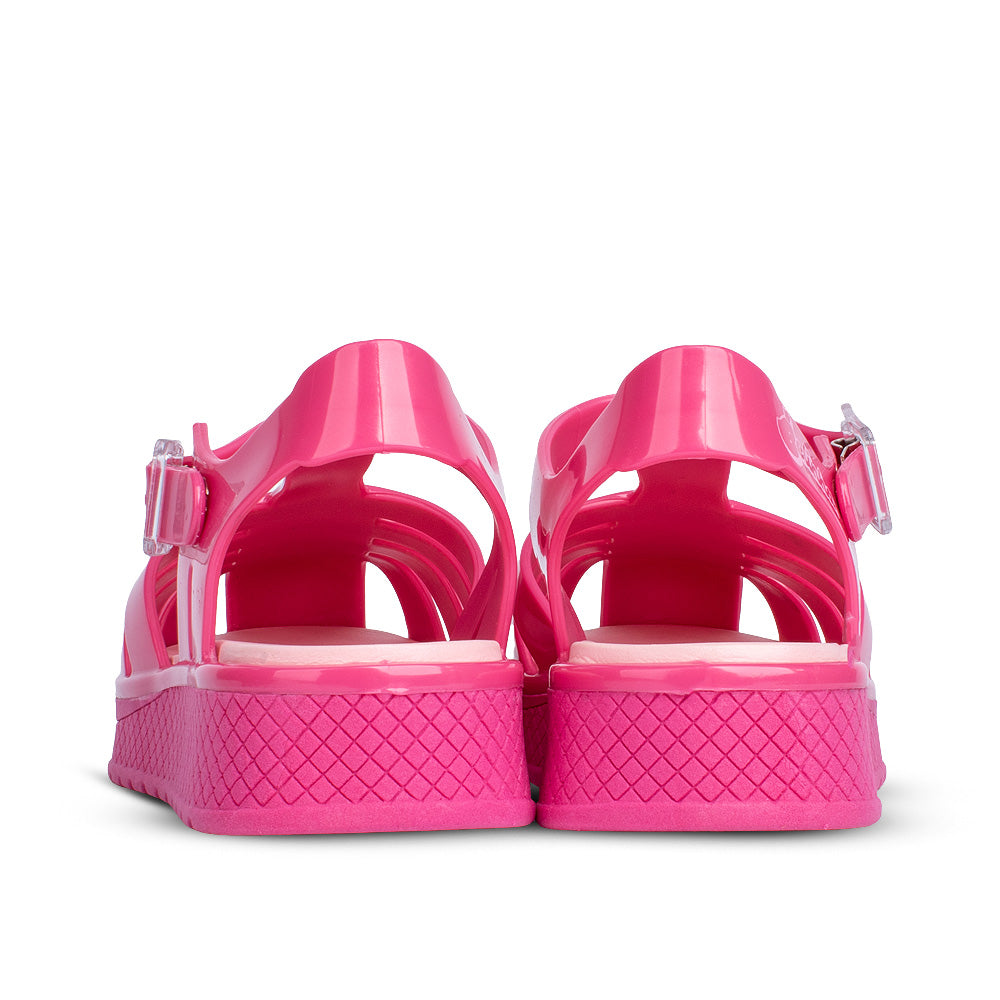 Sandália Infantil Menina Kidy Gloss Pink Leve Brilhante Fivela de Ajuste
