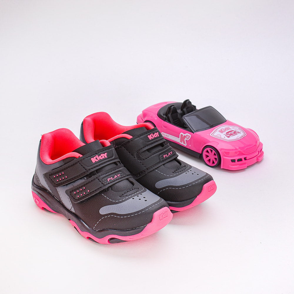 TENIS KIDY PLAY RESPITEC PRETO/PINK NEON