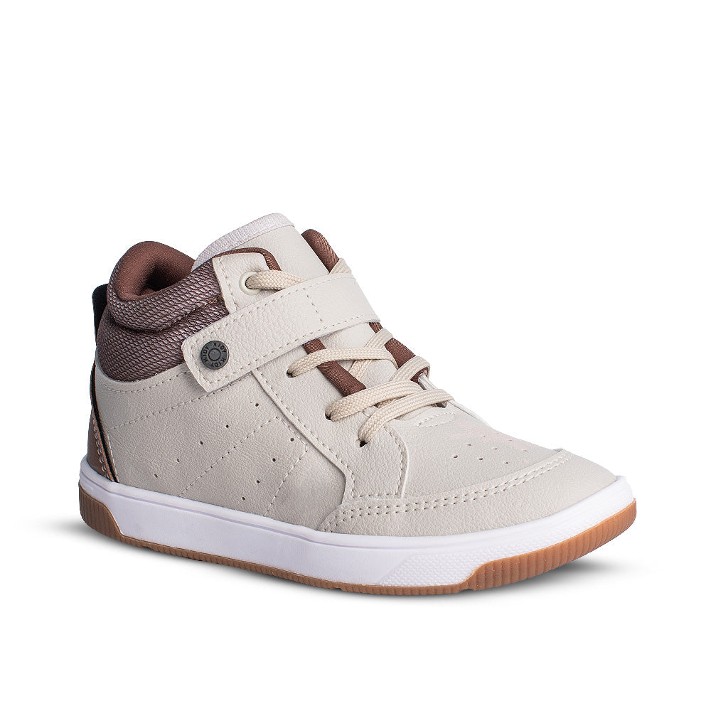 Tênis Infantil Menino Kidy Astral Natural/Caramelo Cano Alto