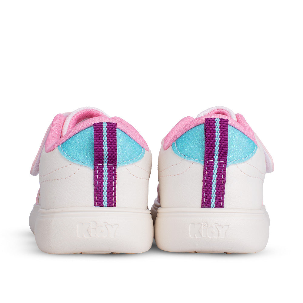 Tênis Infantil Kidy Soft Off White e Rosa Casual Leve Macio
