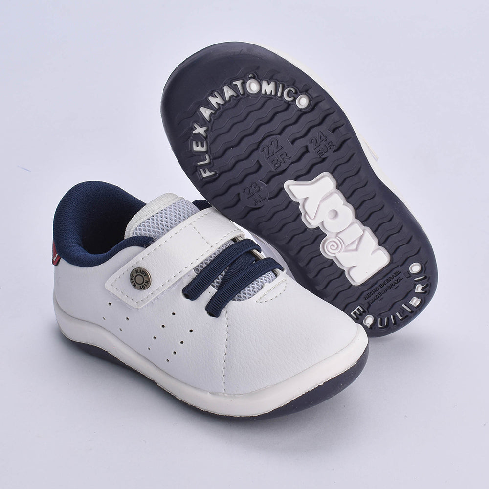 Tênis Infantil Kidy Colors Bebê Branco- Tecnologia Equilíbrio, Conforto e Segurança