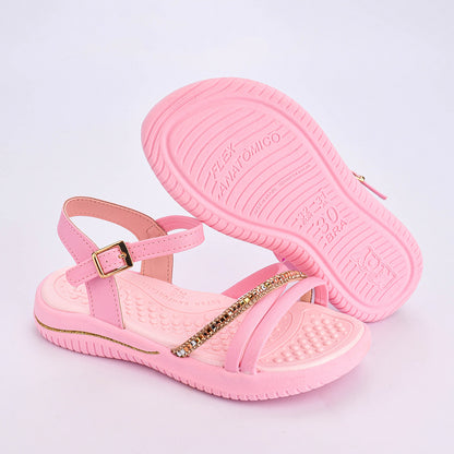 Sandália Infantil Menina Kidy Fly Rosa Confortável e Antiderrapante