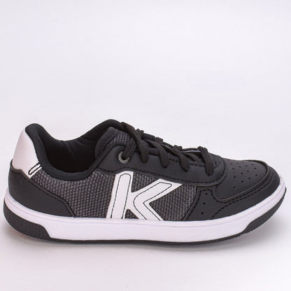TÊNIS MENINO K360 CASUAL CONFORTO PRETO/BRANCO