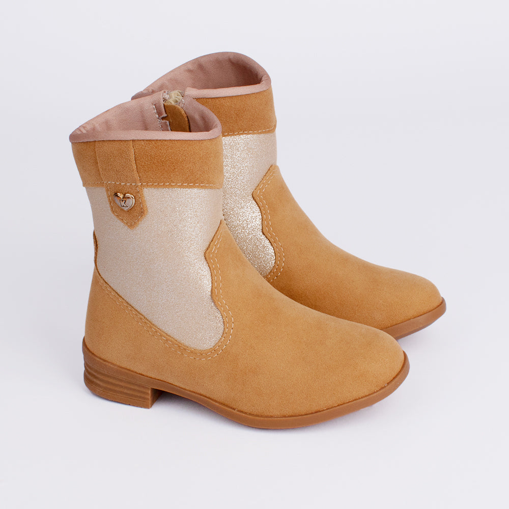 Bota Infantil Menina Montaria Kidy Baby Cano Médio Caramelo