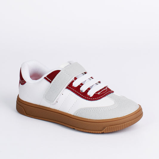 TENIS INFANTIL CASUAL MENINO KIDY ASTRAL BRANCO/CINZA/BORDÔ