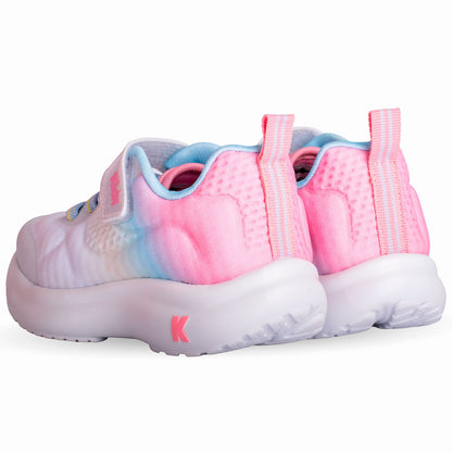 Tênis Infantil Menina Kidy Nuvem Rosa Amarelo e Azul Conforto