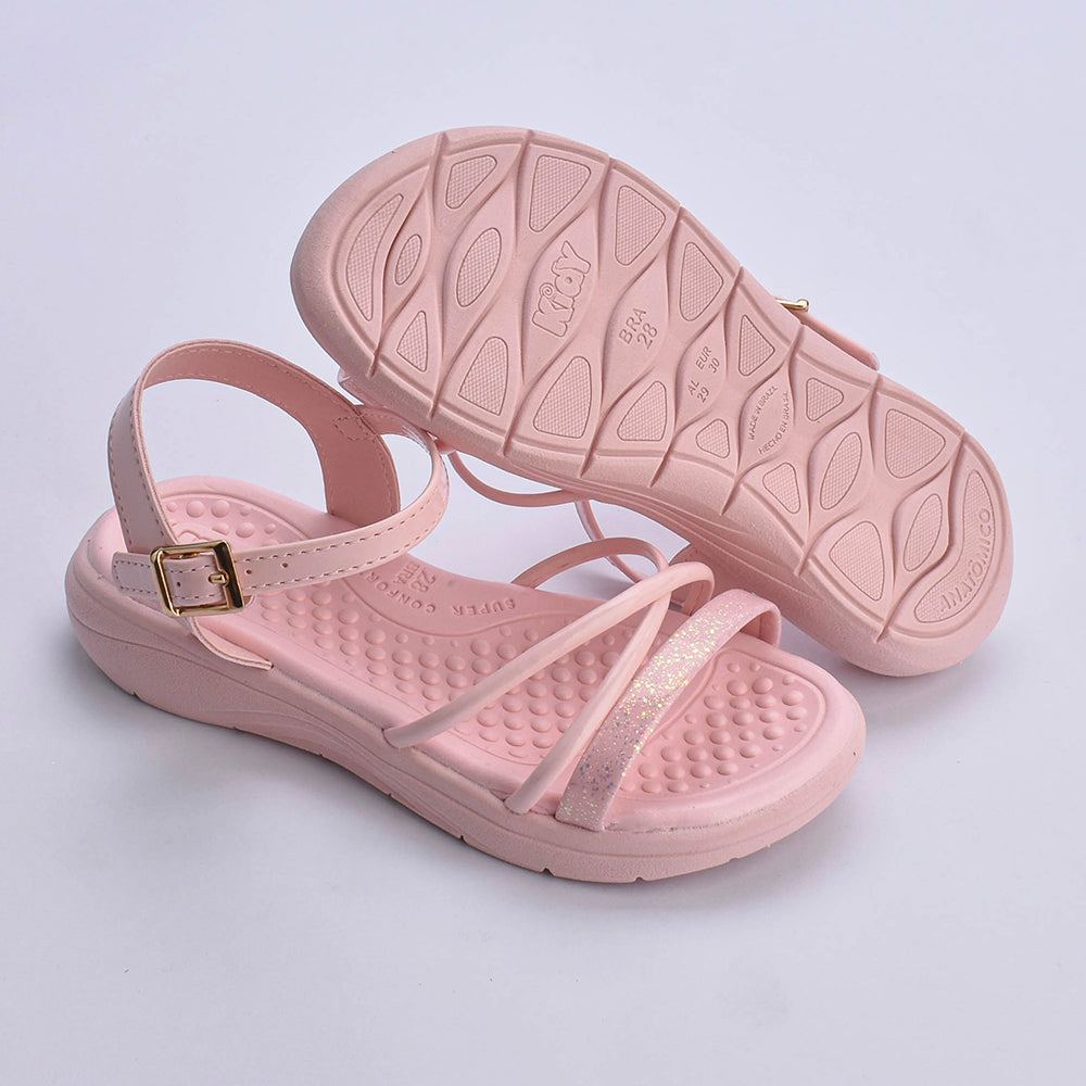 Kit Sandália Infantil Menina Kidy Fly Nude + Livro Bob Goods