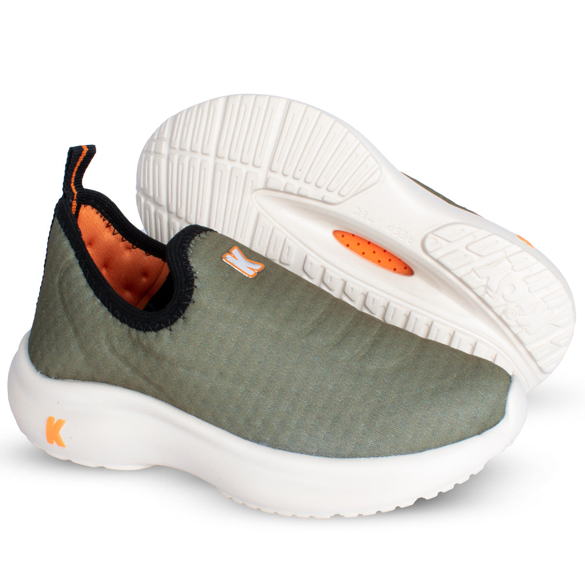 Tênis Menino Kidy Nuvem Verde Preto e Laranja