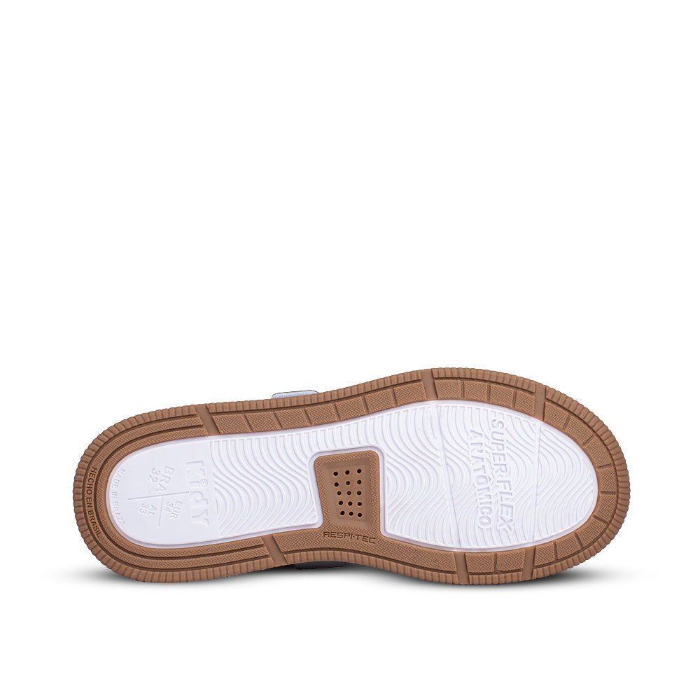 Tênis Infantil Menino Kidy K-360 Casual Conforto Gelo/Cinza/Marinho Macio