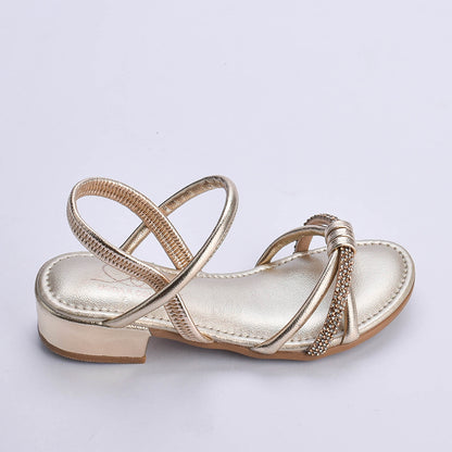 Sandália Infantil Menina Kidy Isis Ouro Conforto e Estilo
