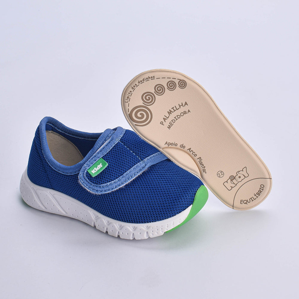 TENIS INFANTIL MENINO KIDY EQUILIBRIO AZUL ROYAL/VERDE