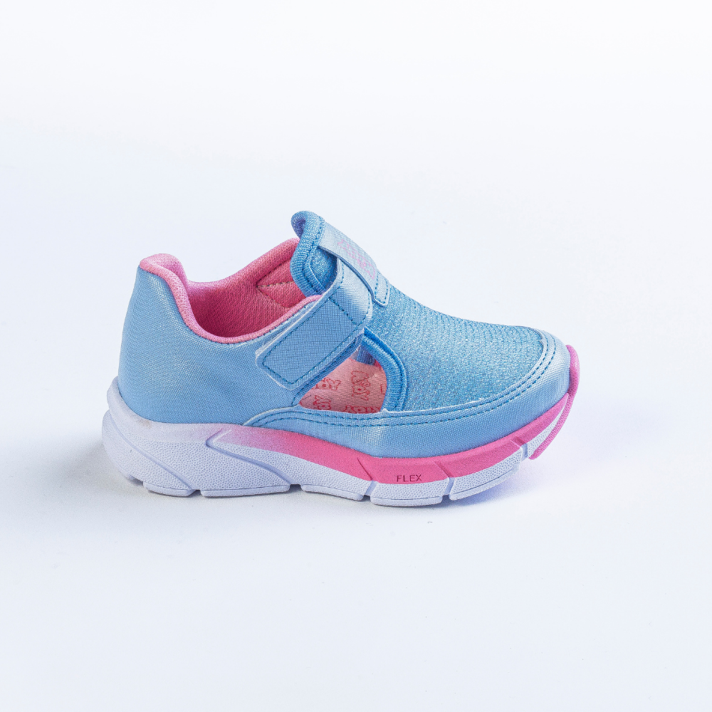 TÊNIS MENINA KIDY ENERGY BABY RESPITEC AZUL CLARO/ROSA Kidy