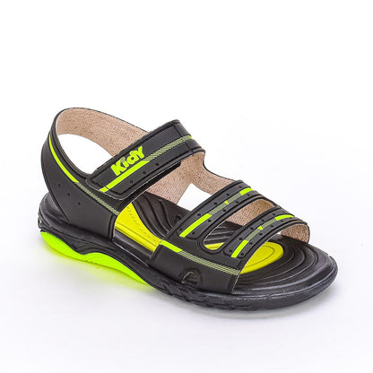 Sandália Menino Infantil Kidy Toys Preto e Amarelo Neon