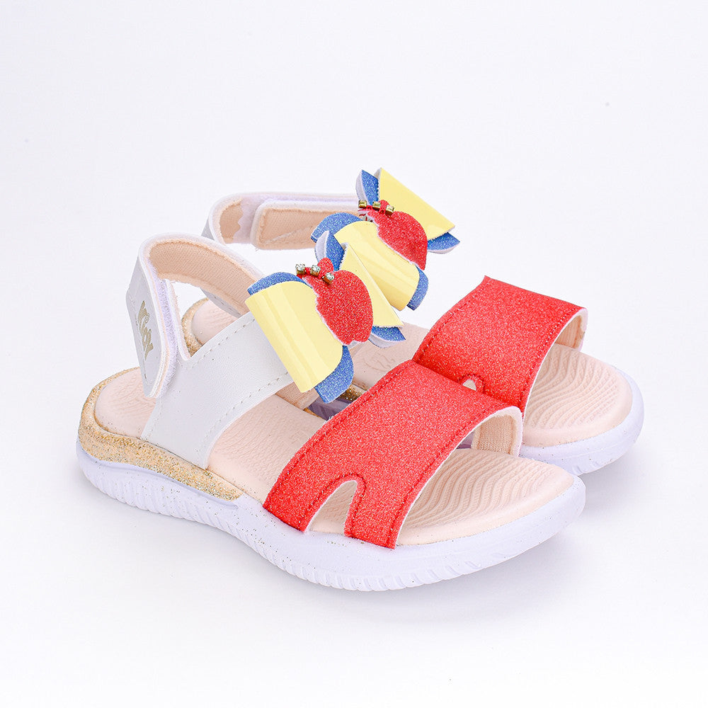 SANDALIA INFANTIL MENINA KIDY FLY BABY BRANCO/VERMELHO