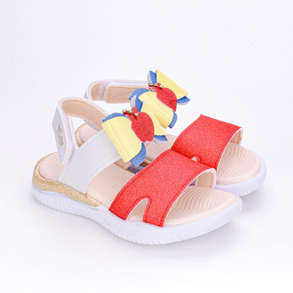 SANDALIA INFANTIL MENINA KIDY FLY BABY BRANCO/VERMELHO