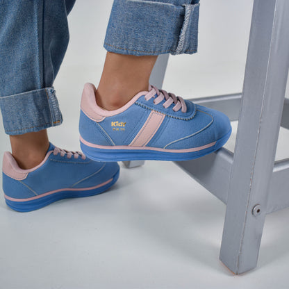 Tênis Infantil Menina Kidy RK 70 Azul/Rosa Confortável e Antiderrapante