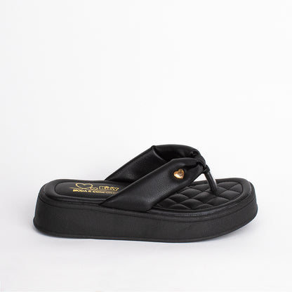 Chinelo Flatform Infantil Menina Kidy Nuvem Preto