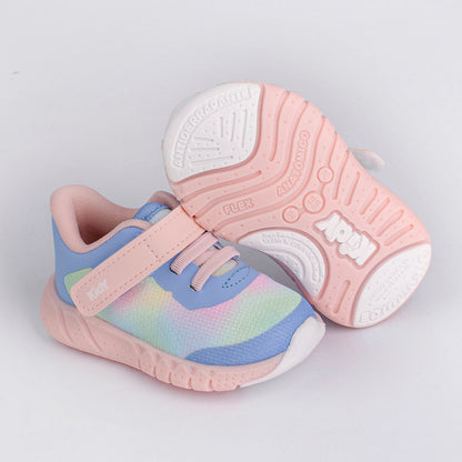 Tênis Menina Infantil Kidy Equilíbrio Azul Bebê e Colorido