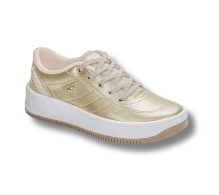 TENIS INFANTIL MENINA CASUAL K360 NOVA YORK OURO