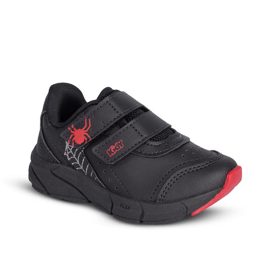 Tênis Infantil Menino Kidy Energy Baby Respitec Preto/Vermelho Escolar