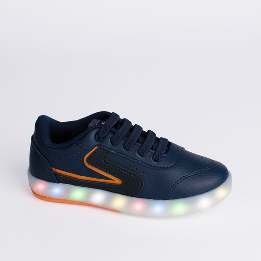 TENIS INFANTIL MENINO KIDY HYPE LED MARINHO