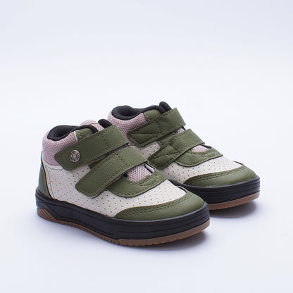 Tênis Menino Infantil Kidy Happy Verde Militar e Bege