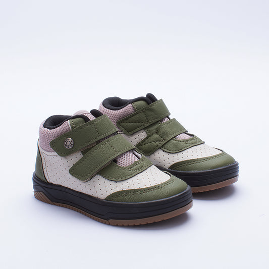 Tênis Menino Infantil Kidy Happy Verde Militar e Bege