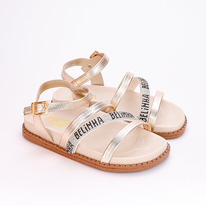 SANDÁLIA PAPETE INFANTIL MENINA KIDY FASHION OURO