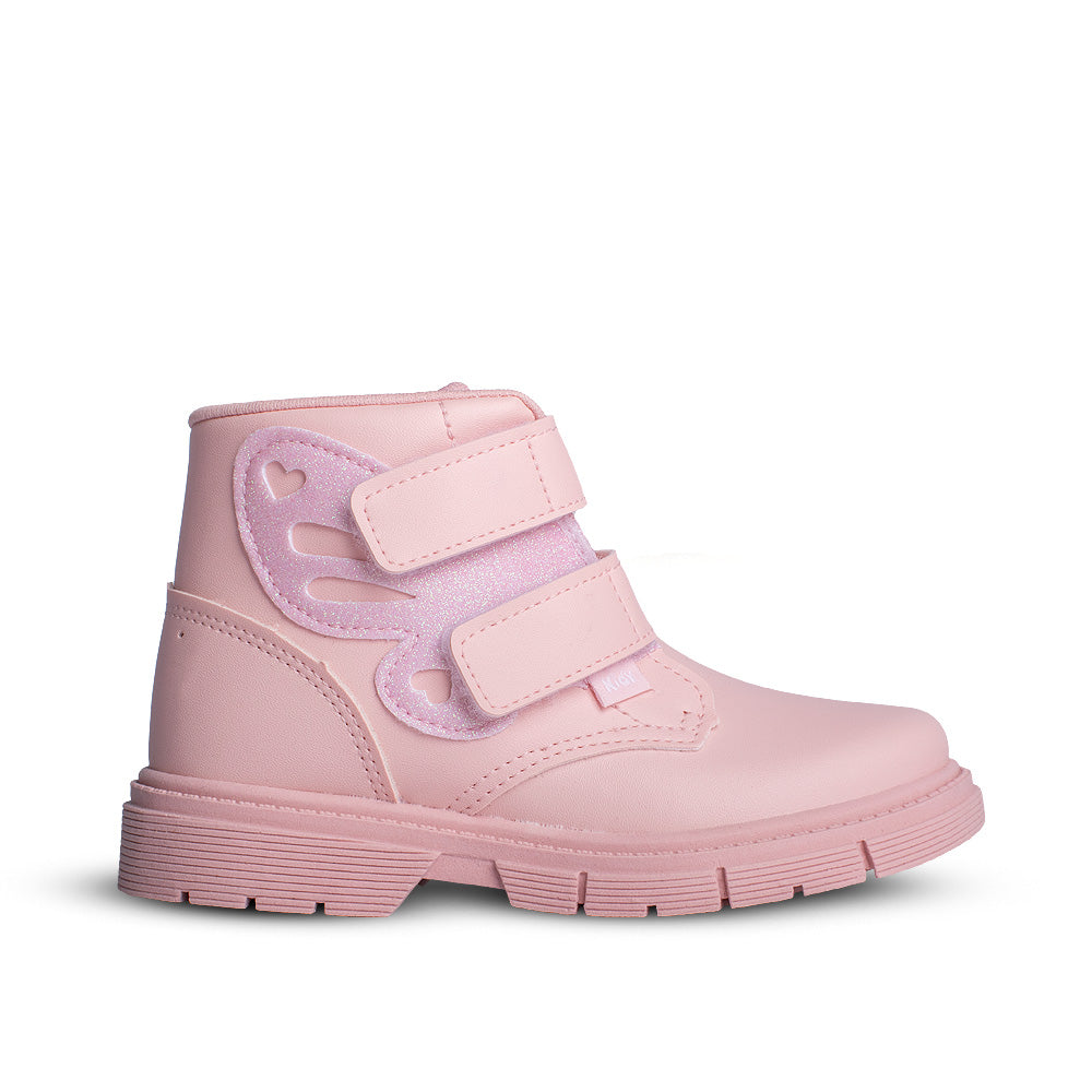 Bota Infantil Menina Kidy Fashion Baby Nude Tiras Aderentes e Palmilha EVA
