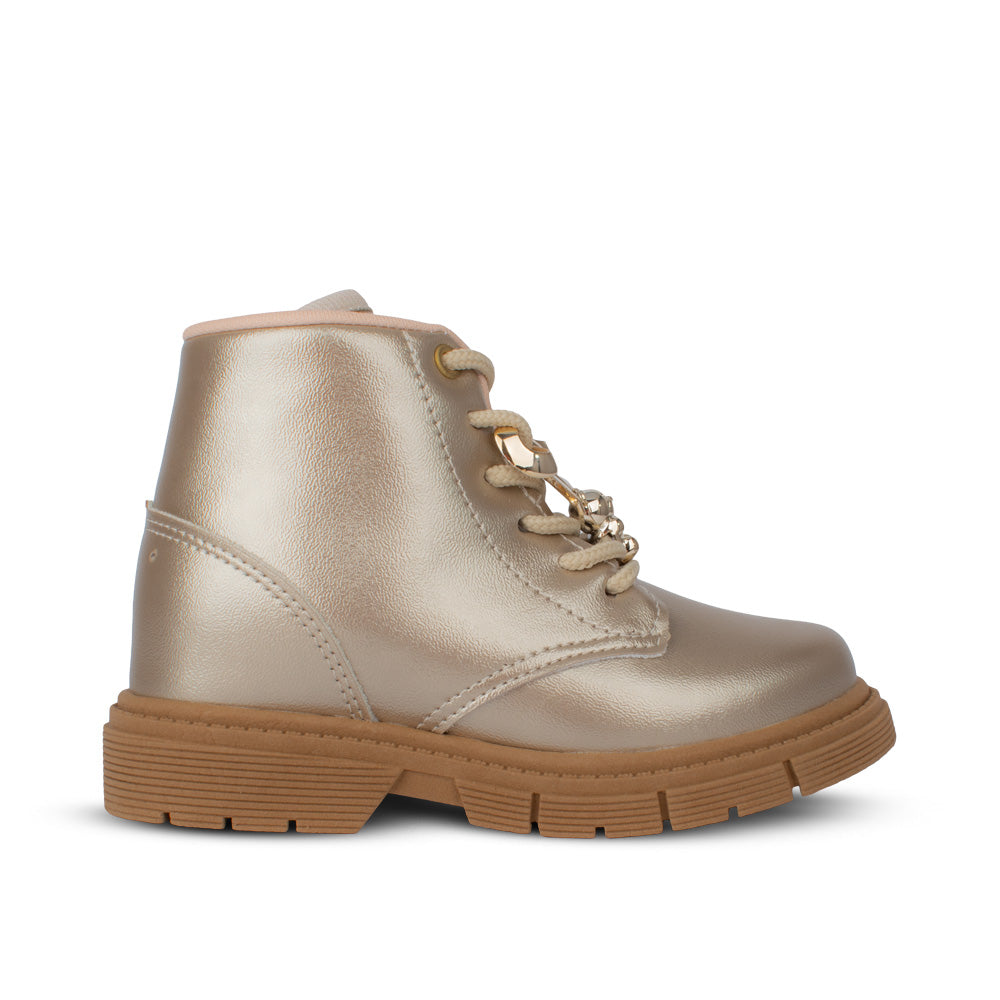 Bota Infantil Menina Kidy Fashion Baby Dourada Delicada Confortável