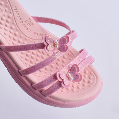 Kit Chinelo Infantil Menina Fly Rosa + Livro Bob Goods