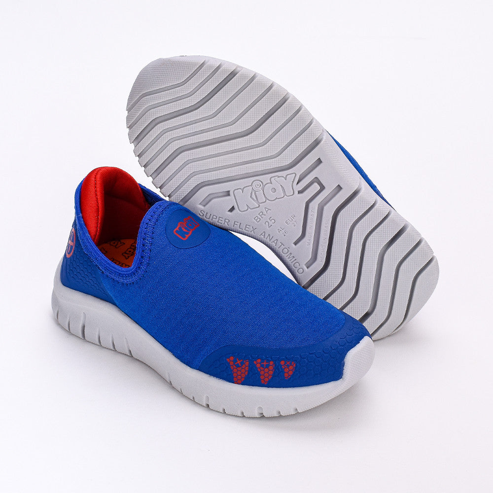 TENIS KIDY ULTRA FLEX AZUL ROYAL/GELO/VERMELHO
