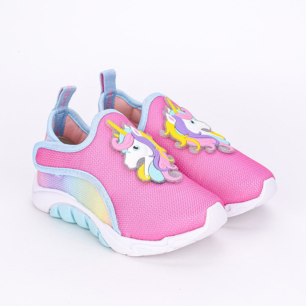 Tênis Infantil Feminino Kidy Mais Rosa Tie Dye com Unicórnio