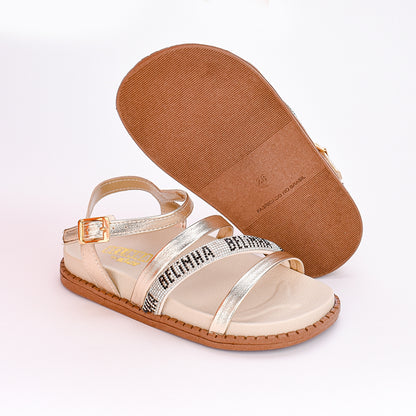 SANDÁLIA PAPETE INFANTIL MENINA KIDY FASHION OURO
