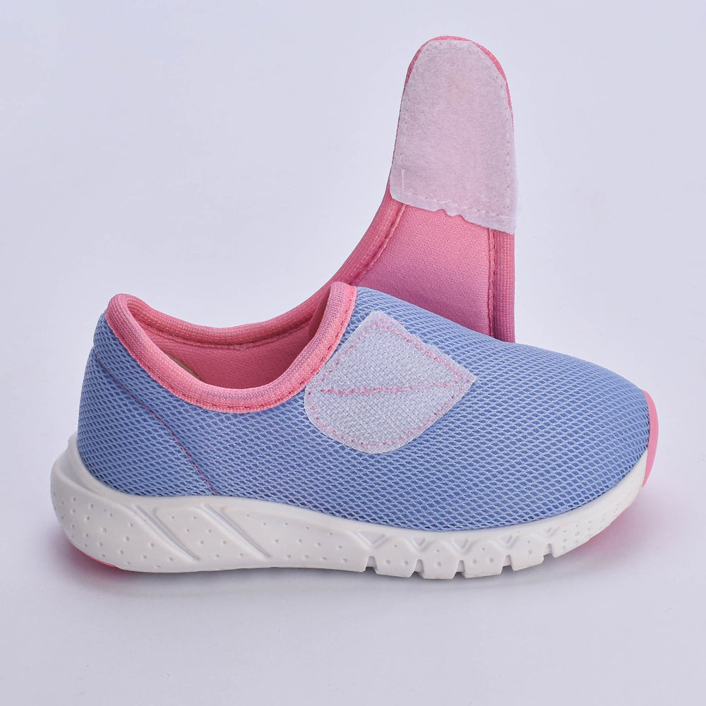 Tênis Kidy Bebê Equilíbrio Azul com Rosa - Confortável, Leve e com Tecnologia Equilíbrio