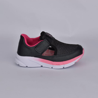 Tênis Menina Kidy Energy Baby Respitec Preto e Rosa